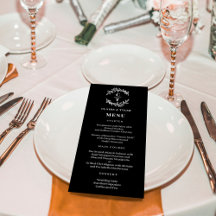 Placa do Menu de Casamento COR EDITÁVEL Iniciais d