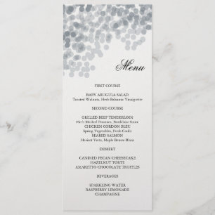 Placa do Menu Leve do Shimmer Silver