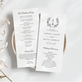 Placa do programa branco preto monograma botânico