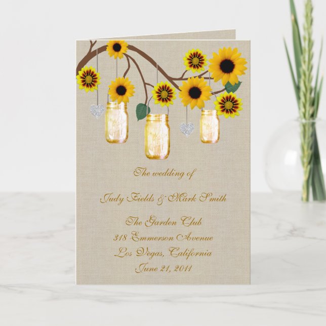 Placa do Programa Burlap Rustic Yellow Mason Jars (Frente)