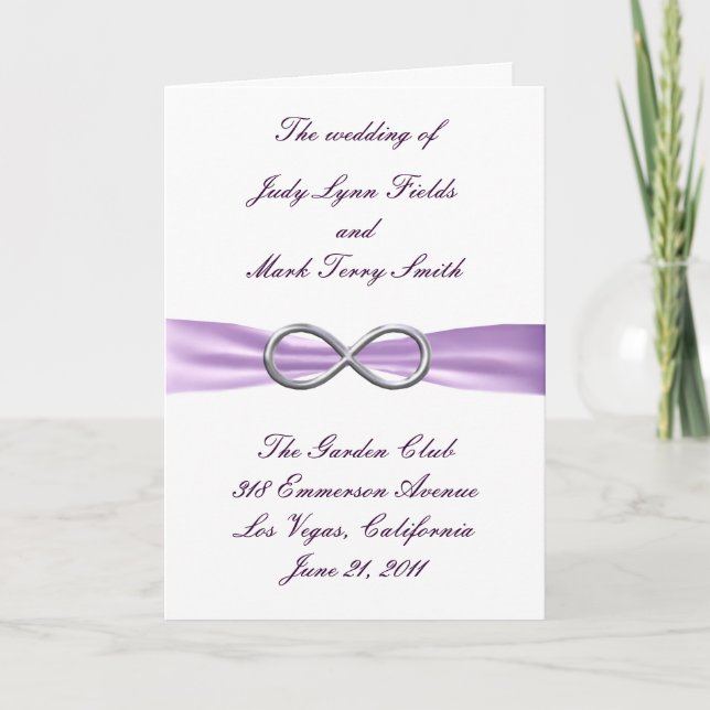 Placa do Programa de Casamento Infinito da lavanda (Frente)