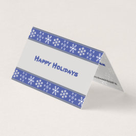 Placa dobrada em flocos de neve azul e branco #Hol