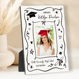 Placa Doodle de Foto Personalizada Parabéns Graduado