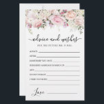 Placa Elegante Blush Rosa Greenery Advice e Wish C<br><div class="desc">Uma bela borda floral rosa rosa rosa pincelada supera este cartão Advice and Wish. Se precisar de mais produtos correspondentes,  por favor,  envie-me uma mensagem.</div>