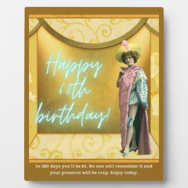 Placa Engraçado Alteração da Arte 60º Tabletop de Aniver