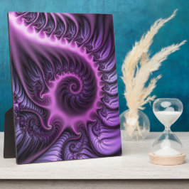 Placa Espiral De Arte Fractal, Roxal, Rosa-Legal, vívida