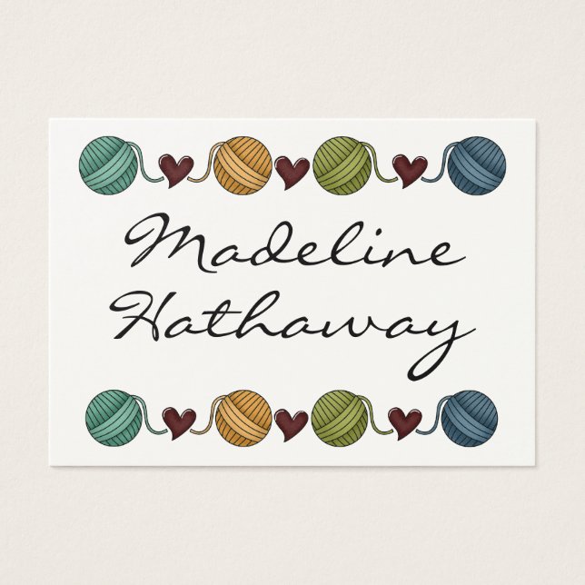 Placa/etiqueta de gabinete de presentes - tricô -  (Frente)