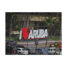 placa "Eu Amo Aruba", Fotografia, Cartão postal