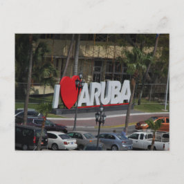 placa "Eu Amo Aruba", Fotografia, Cartão postal