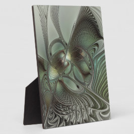 Placa Fantasia de Arte Fractal da Cinza Olive Sage