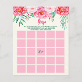 Placa Floral Baby BINGO, Jogos Chás de fraldas, BI