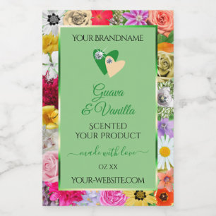 Placa Floral Verde Multicolor Produto Etiquetas Co