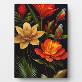 Placa Flores tropicais e aves | Modern Haeckel