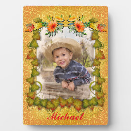 Placa Folha de outono e Girassol de Ação de Graças