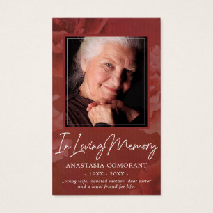 Placa Funeral de Foto Floral Rosa da Borgonha Escu