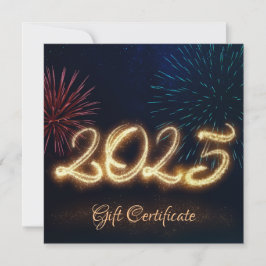 Placa Gift do Fireworks 2025 do Feliz ano novo de 