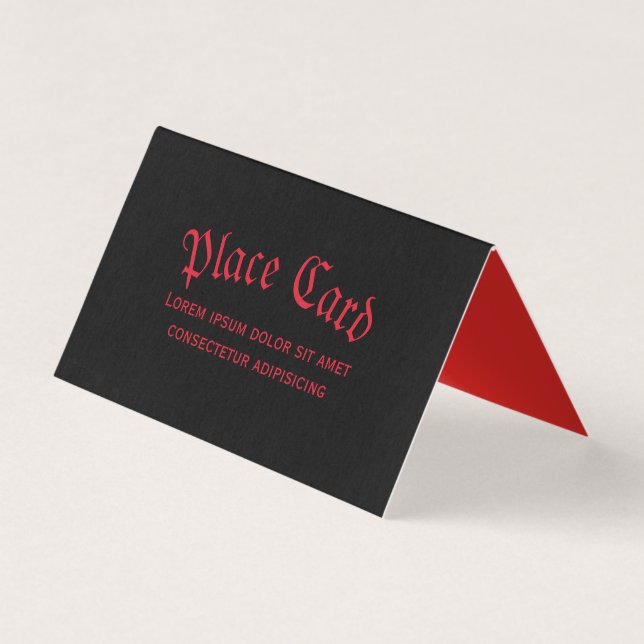 Placa Gótica Simples de Lugar Vermelho e Preto (Frente)