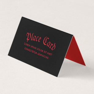 Placa Gótica Simples de Lugar Vermelho e Preto