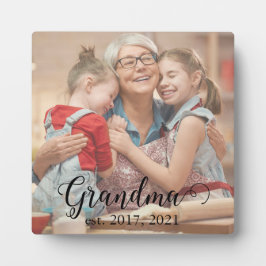 Placa Grandma Established Year Modern Black Script Photo
