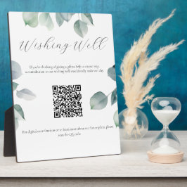 Placa Greenerescer Wishing well Sign with QR Code Plaque