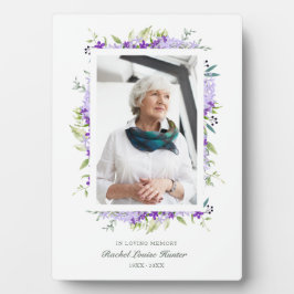 Placa Grinalda de Tons Roxos Em Memória Carinhosa Foto