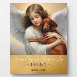 Placa Homenagem pela perda de ilustração do Dachshund An