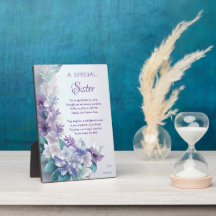 Irmã Especial Poema Pastel Azul Floral