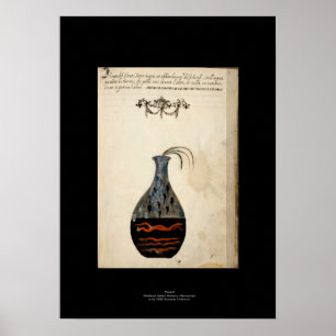Placa italiana medieval 6 do poster da alquimia