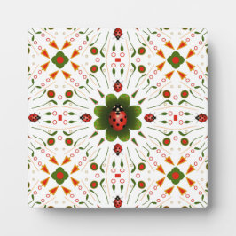 Placa Ladybug Red, Green and White Design