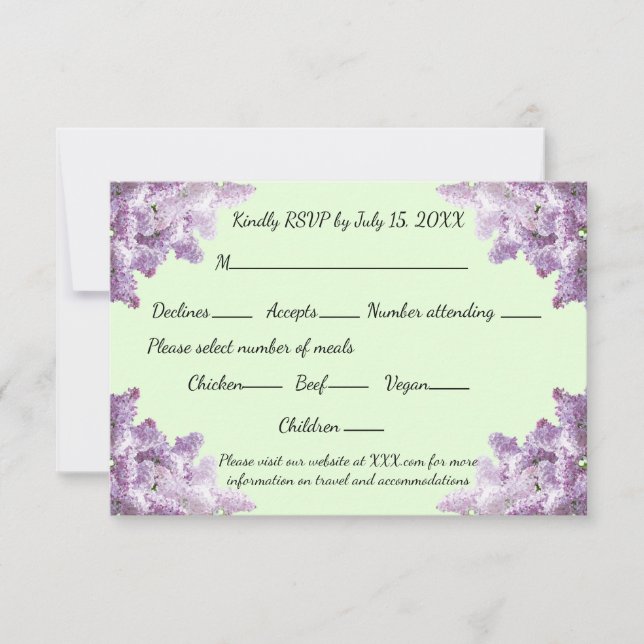 Placa Lilac e Light Sage RSVP (Frente)