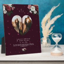 Linda Burgundy Personalizar casais de forma Coraçã