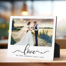 Love Elegant Black Script Weding Photo