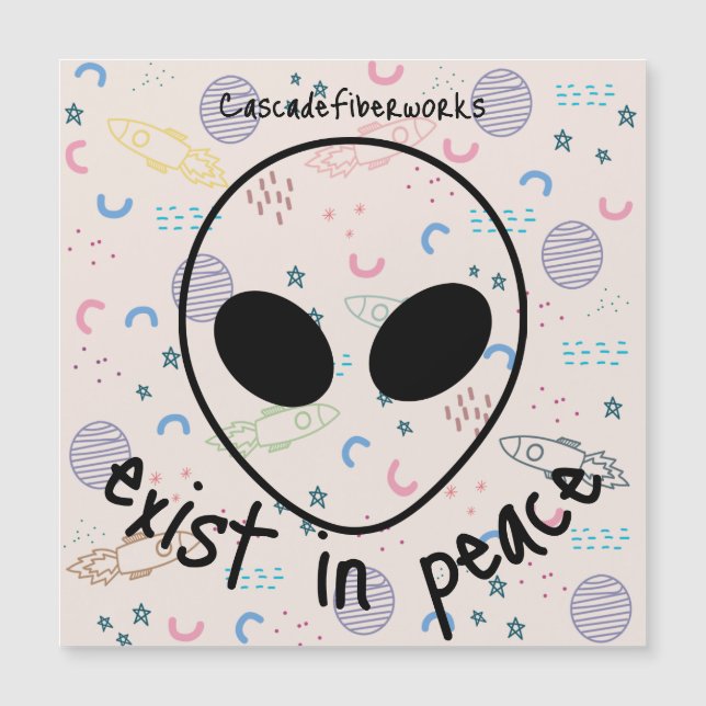 Placa magnética com marca de espaço de alienígena (Frente)