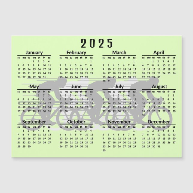 Placa Magnética de Calendário Design de Ciclo 2025 (Frente)