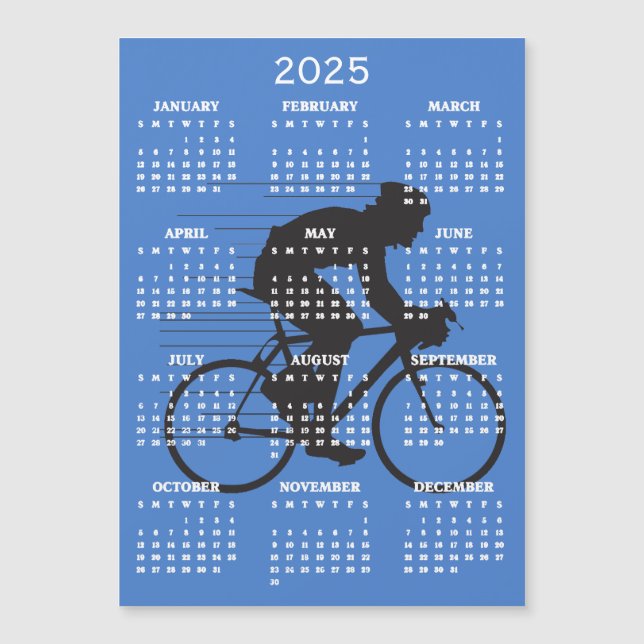 Placa Magnética de Calendário Design de Ciclo 2025 (Frente)