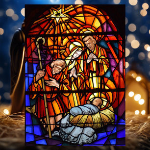 Placa magnética de Natal com Natividade de Vidro M