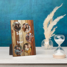 Melhor pai de madeira 5 fotos de colagem