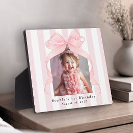 Placa Meninas Listras Rosa Aniversário Foto com Laço