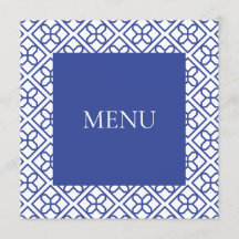 PLACA MENU AZUL E FRONTEIRA BRANCA