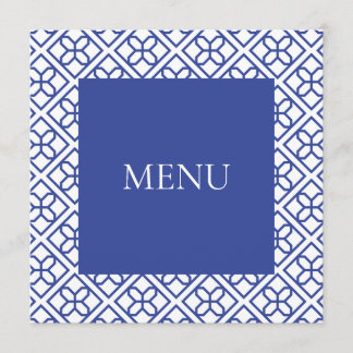 PLACA MENU AZUL E FRONTEIRA BRANCA
