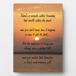 Placa Milagre da amizade Poem Plaque
