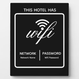 Placa Nome do Hotel Personalizado Senha Wi-Fi