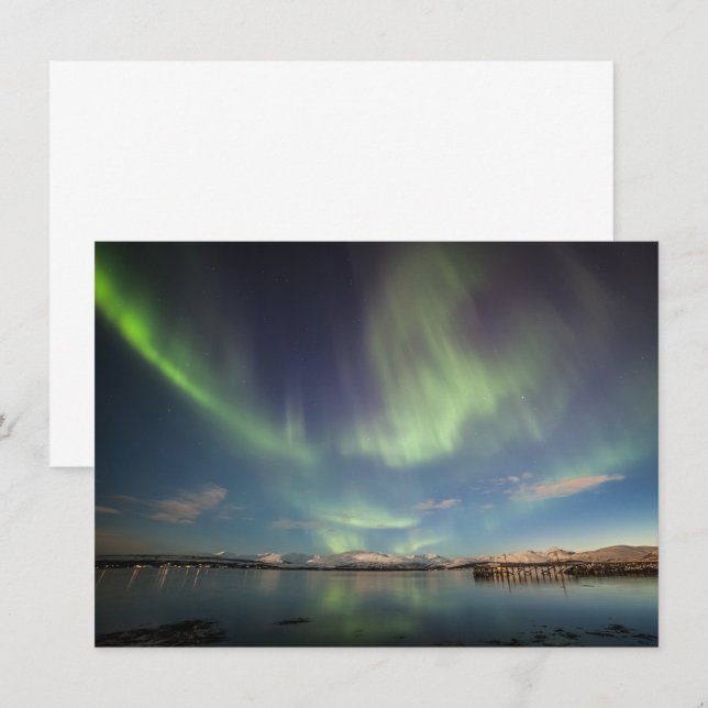 Placa Norte Luzes Noruega (Frente/Verso)