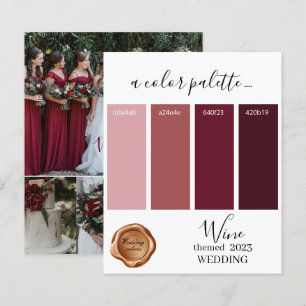 Placa Paleta de Cores de Casamento de Vinho 2023