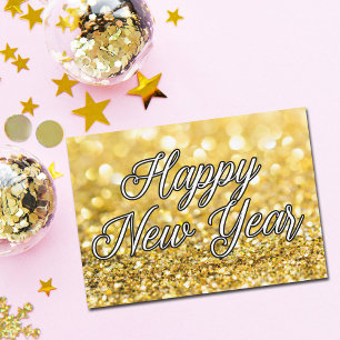 Placa Personalizada 2022 do Partido Glitter Dourad