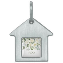 Placa Personalizada de Casamento Floral Branca par