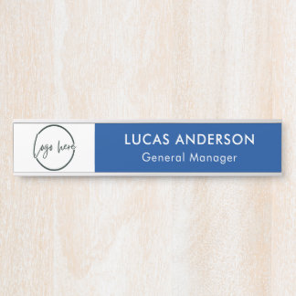 Placa personalizada para porta de escritório com l