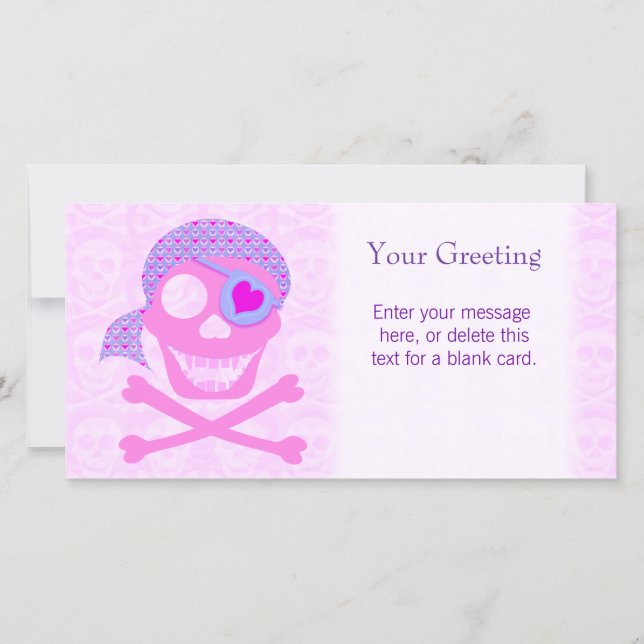 Placa Personalizada Pink Pirate Skull (Frente)