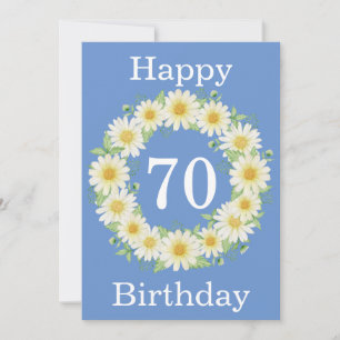 Placa Plana 70 Birthday Daisy Watercolor