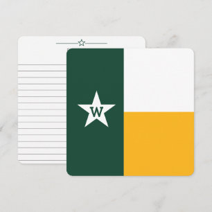 Placa Plana Bear Green e Dourada do Texas Flag